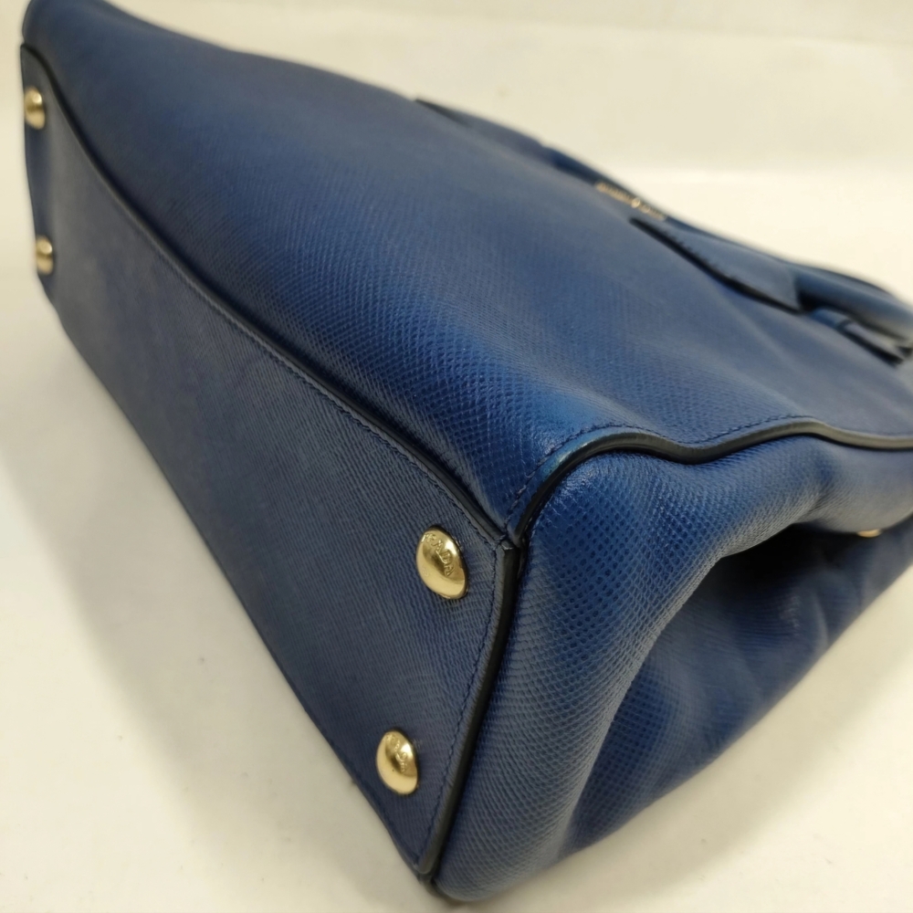 Sold Prada Blue Sappiano Leather Women's Bag Authentic In Excellent Condition - Picture 7 of 11